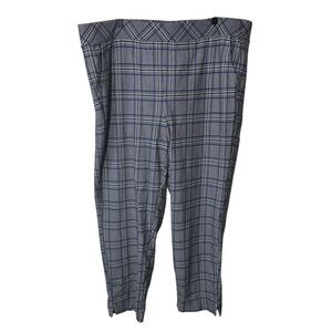 Torrid Plaid Ankle Crop Ponte Knit Pull On Pants High Rise Size 3x